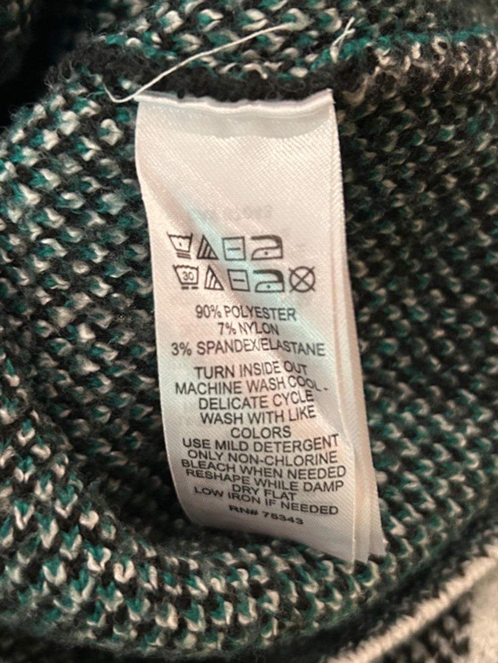 Christian Siriano Women’s Green/Black/White Plaid Cowlneck Sweater, Size L - Picture 5 of 5